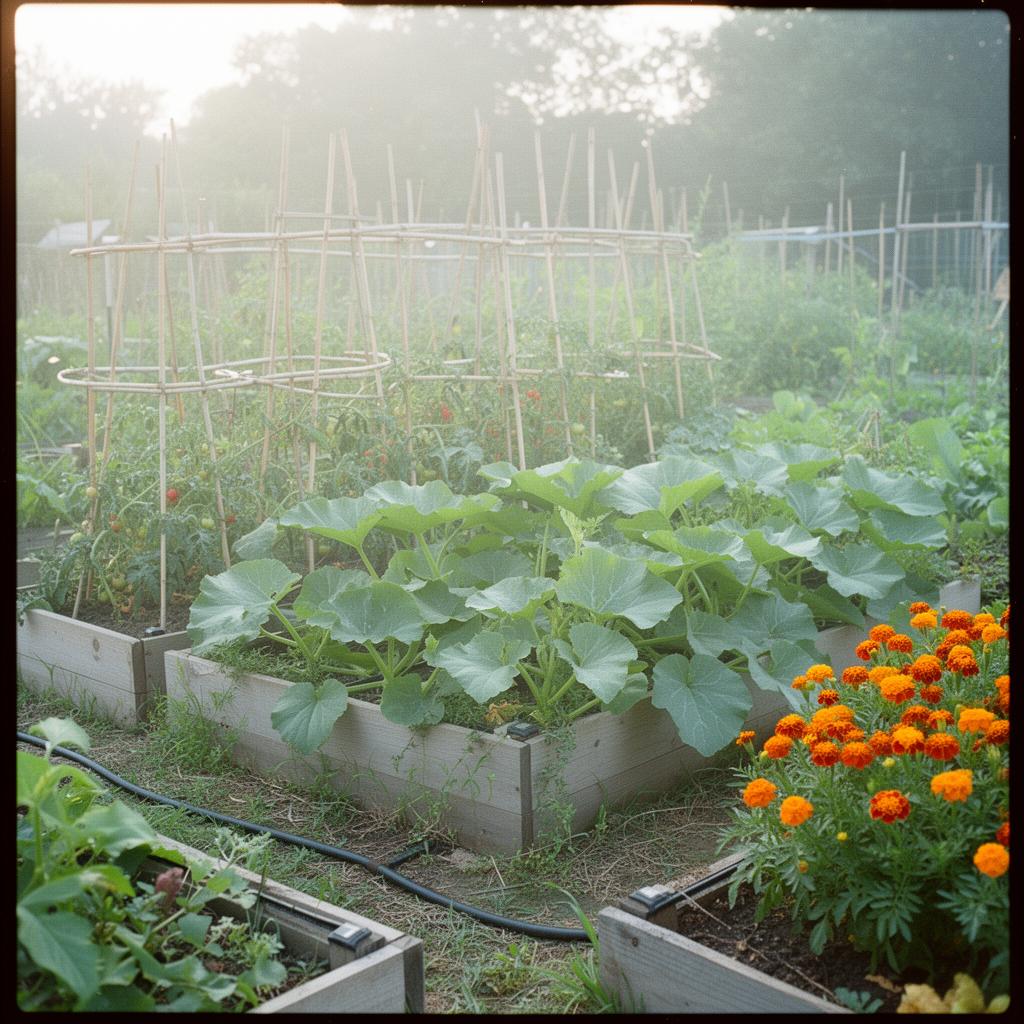Garden sprouts emerging from rich soil